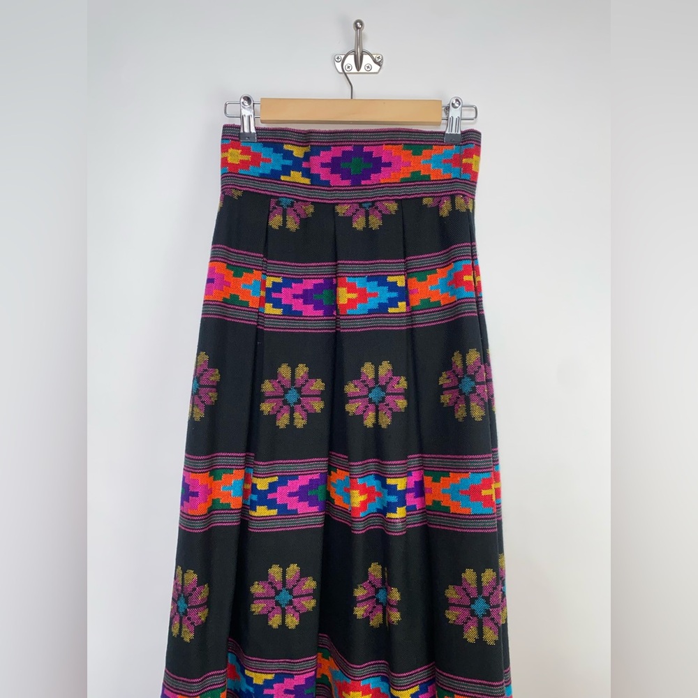 Vintage 1970s Anthony Muto for Saz II Wool Skirt – Boho Folk Artisan Woven - Picture 6 of 15